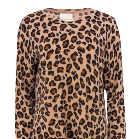 NWT CYNTHIA ROWLEY Cashmere Sweater Leopard Print - Picture 4 of 7